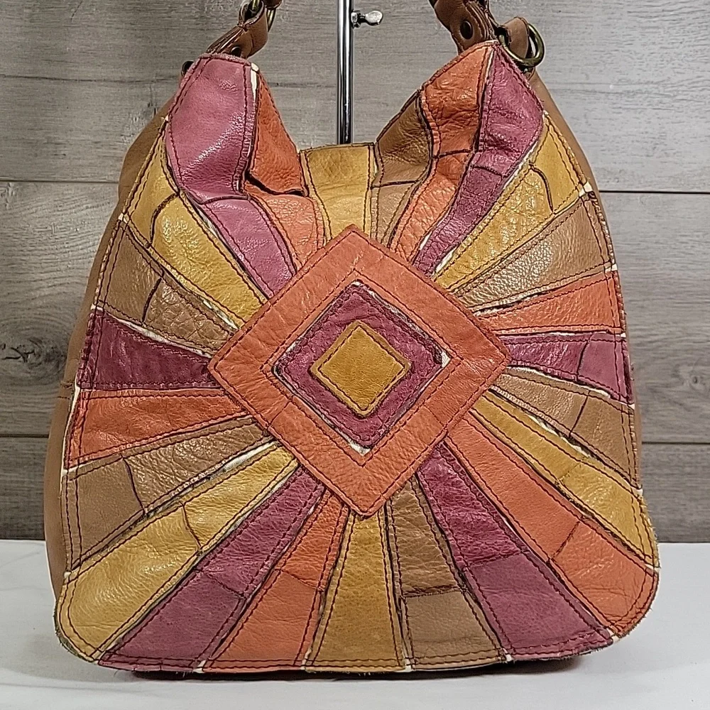 Nine West Vintage America Collection Boho Patchwork Leather Bag - Picture 2 of 14